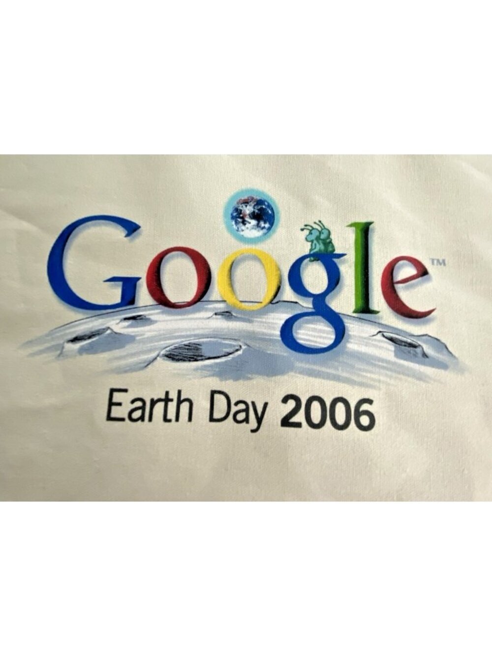 Google Tote Bag Earth Day 2006 Print 100% Cotton 15in x 13.7in Book Grocery - Picture 9 of 16